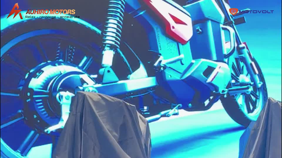 Motovolt product reveal on a blue-lit stage